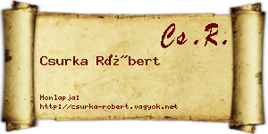 Csurka Róbert névjegykártya